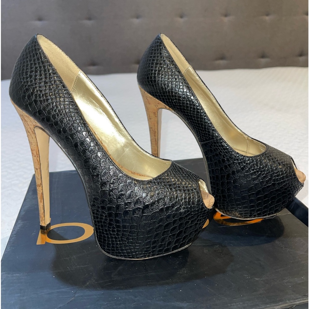 Bebe black platform shoes